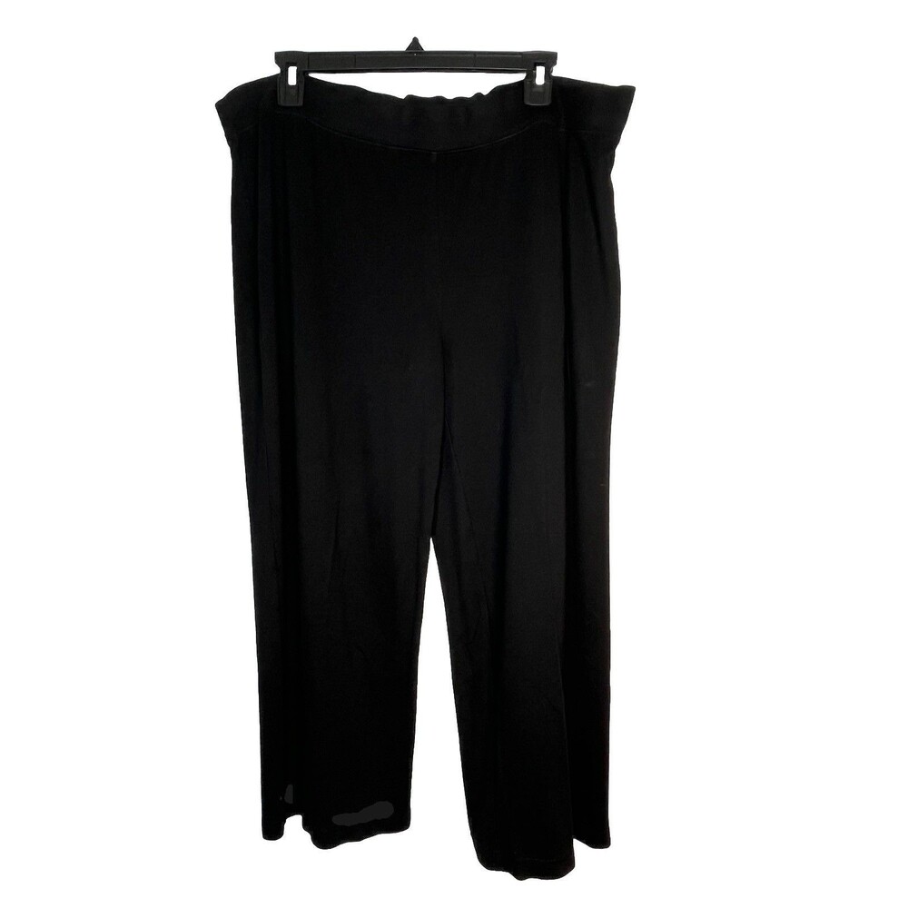 Chicos Energy Solid Black Crop Capri Pant Stretch Sz 2 / 12 / L